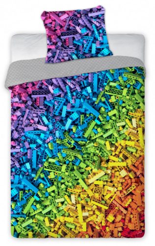 Bricks, Lego mintázatú ágyneműhuzat Colorful 140×200cm, 70×90 cm