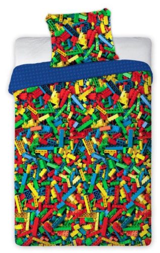 Bricks, Lego mintázatú ágyneműhuzat Blue 140×200cm, 70×90 cm