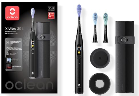 Oclean X Ultra 20 S okos szónikus elektromos fogkefe, fekete