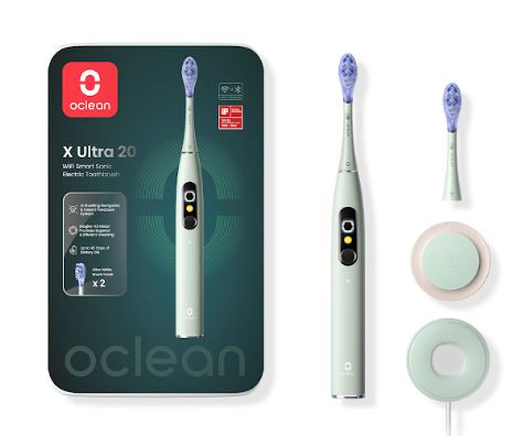Oclean X Ultra 20 okos szónikus elektromos fogkefe, zöld