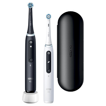 Oral-B iO5 Duo elektromos fogkefe, fekete és fehér markolattal