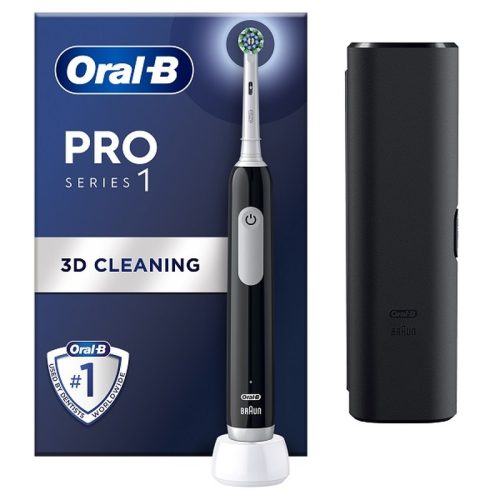 Oral-B Pro1 felnőtt elektromos fogkefe, fekete + útitok