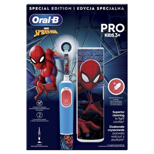 Oral-B D103 Vitality Pro Pókember gyerek elektromos fogkefe + útitok