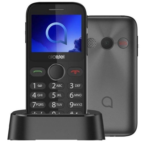Alcatel 2020X nagygombos kártyafüggetlen mobiltelefon vészhívóval, szürke