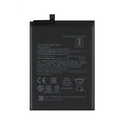 Xiaomi BN53 gyári akkumulátor Li-Ion 5020mAh (Redmi Note 9 Pro / Redmi 10X 4G)