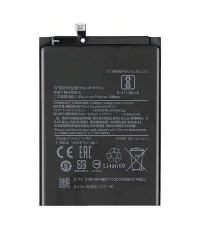 Xiaomi BN54 gyári akkumulátor Li-Ion 5020mAh (Redmi 9 / Redmi Note 9)