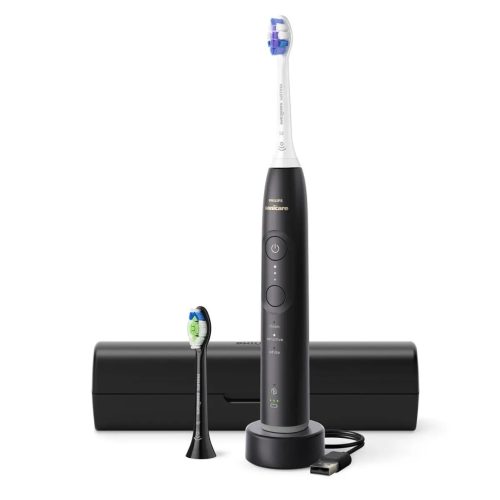 Philips Sonicare Series 6100 HX7411/01 fekete elektromos fogkefe útitokkal, OW és S2 fejjel
