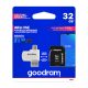 Goodram 32GB micro SD Class 10 memóriakártya adapterrel, kártyaolvasóval (M1A4-0320R12)