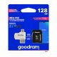 Goodram 128GB micro SD Class 10 memóriakártya adapterrel, kártyaolvasóval (M1A4-1280R12)