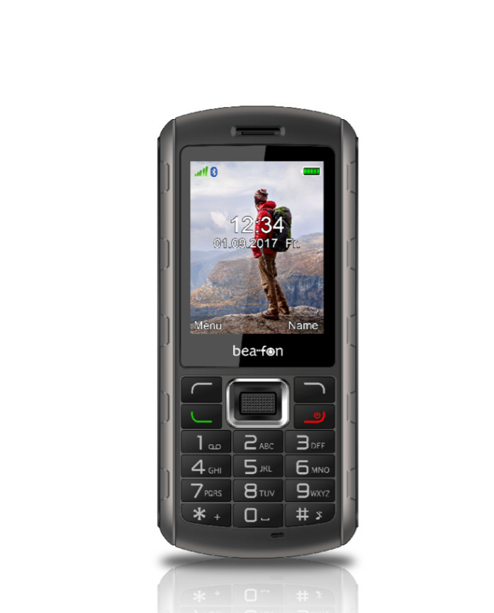 Beafon AL560 kártyafüggetlen IP68 por és vízálló mobiltelefon, fekete - ezüst